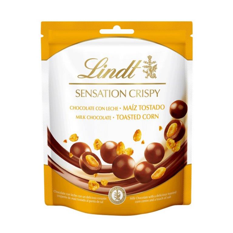 Lindt Sensation Crispy Milk Chocolate Corn Pouch 140g NEW