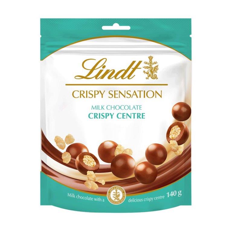 Lindt Sensation Crispy Milk Chocolate Pouch 140g NEW
