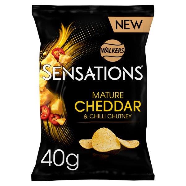 Walkers Sensations Mature Cheddar & Chilli Chutney 40g NEW