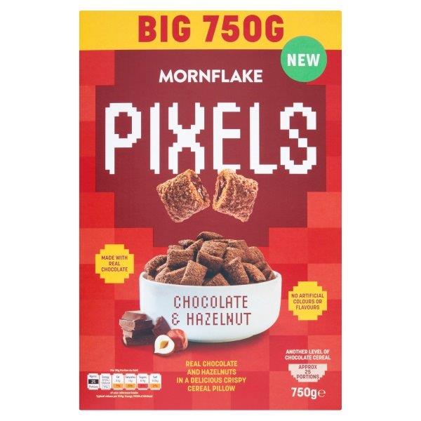 Mornflake Pixels Choc & Hazelnut Squares 500g NEW