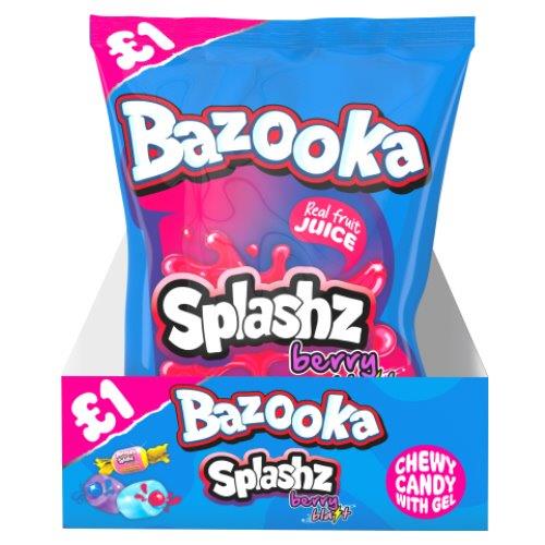 Bazooka Splashz Berry Blast Pm £1 120g NEW