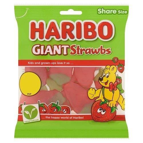 Haribo Bag Giant Strawbs PM £1.25 154g Vegetarian (10% Extra Free)
