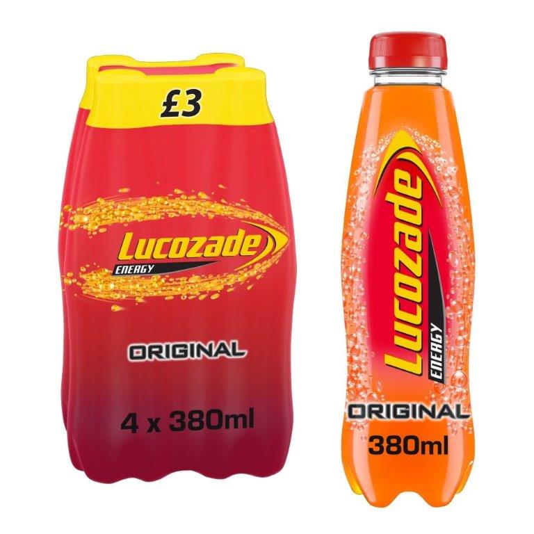 Lucozade Energy Original 4pk ( 4 x 380ml) PM £3 (HS)