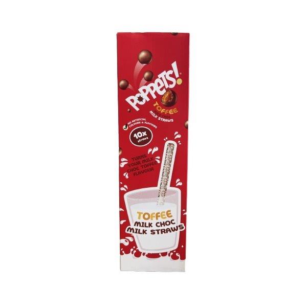 Poppets Toffee Milk Chocolate Straws 10s 6g NEW