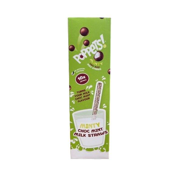 Poppets Chocolate Mint Milk Straws 10s 6g NEW