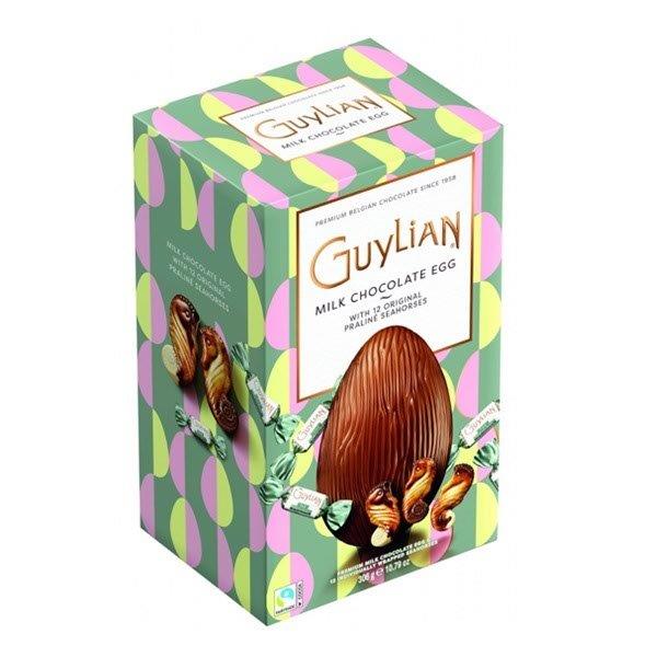 Guylian Belgian Milk Chocolate Easter Egg 180g & 12 Original Praline Seahorses 306g