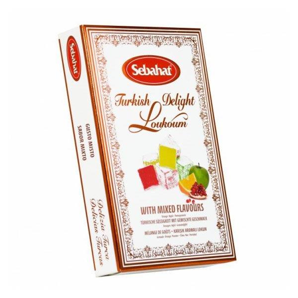 Sebahat Mixed Turkish Delight In Gift Box Orange, Apple & Pomegranate 200g
