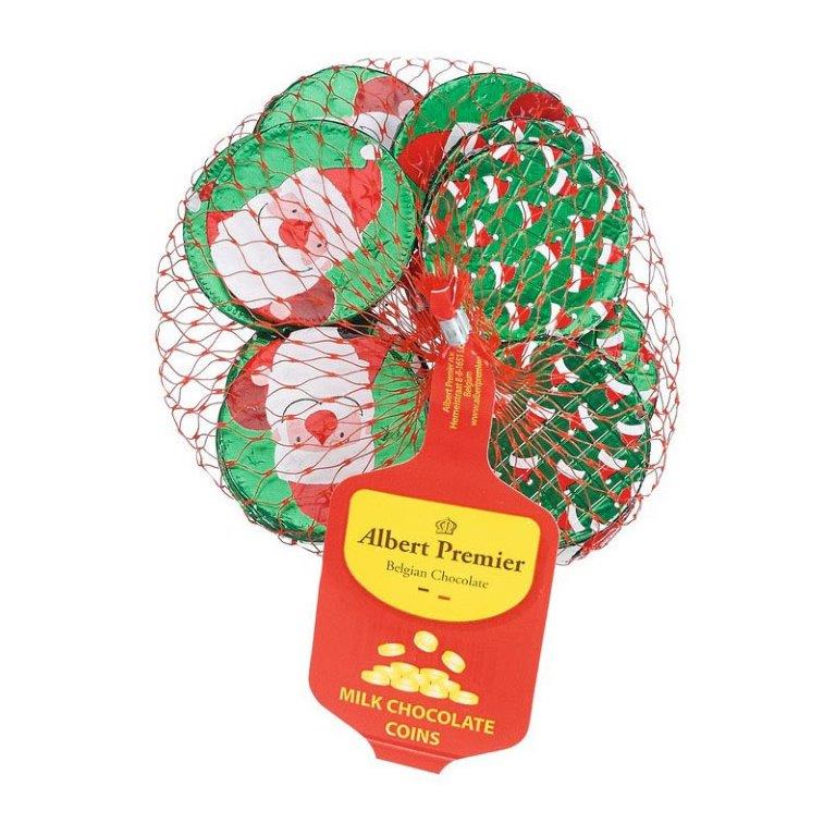 Albert Foiled Santa Chocolate Net Of Coins 65g