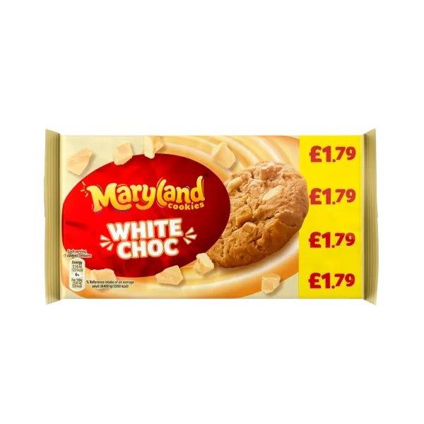 Maryland Big Cookies White Choc PM £1.79 180g