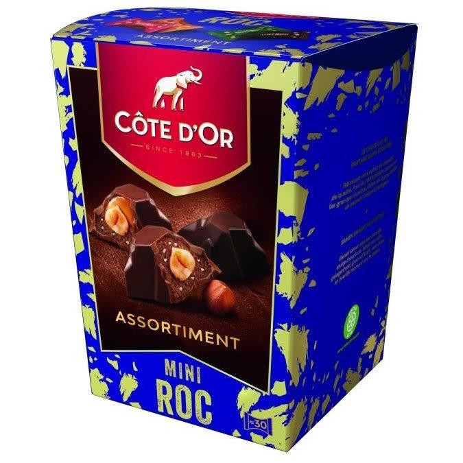 Cote D'Or Mini Roc Milk Dark Chocs & Hazelnut Praline Crispy Pieces Caramel 279g