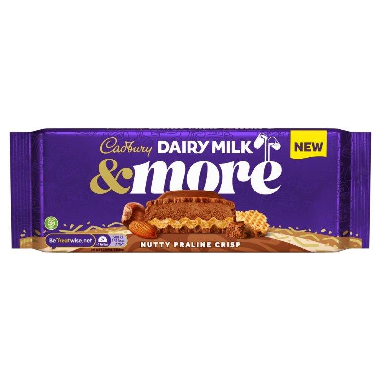 Cadbury Dairy Milk More Nutty Pra Crisp 180g NEW