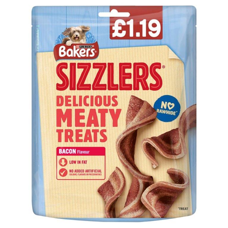 Bakers Dog Treats Bacon Sizzlers PM £1.19 90g -PMP Changed