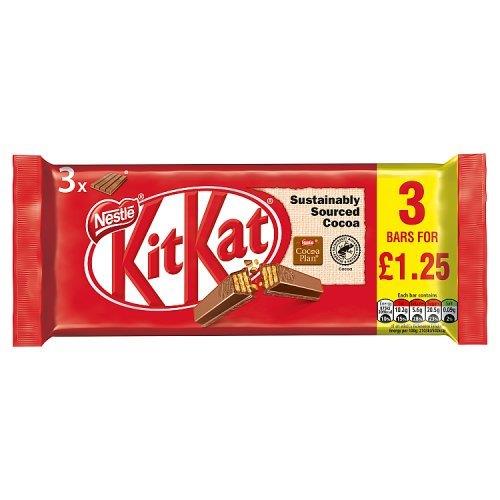 KitKat 4 Finger 3pk (3 x 41.5g) PM £1.35 124g