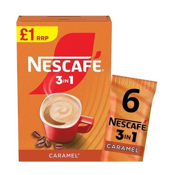 Nescafe 3in1 Caramel Coffee Sachets PM £1 6s (6 x 16g) 96g