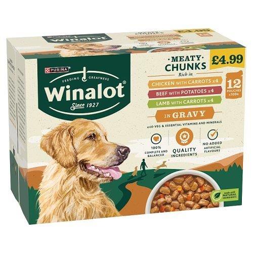 Winalot Meaty Chunks in Gravy 12pk PM £4.49 (12 x 100g) 1.2kg