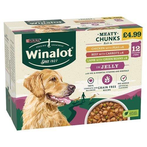 Winalot Meaty Chunks in Jelly 12pk PM £4.49 (12 x 100g) 1.2kg