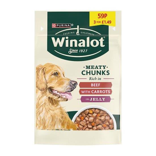 Winalot Chunks In Jelly Beef & Carrot PM 3 For £1.49 100g
