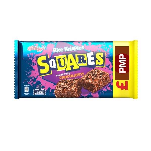 Kelloggs Rice Krispies Squares Chocolate 4pk (4 x 36g) PM £2.25 144g