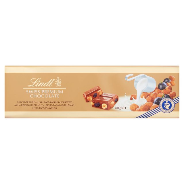 Lindt Gold Bar Hazelnut & Raisin 300g