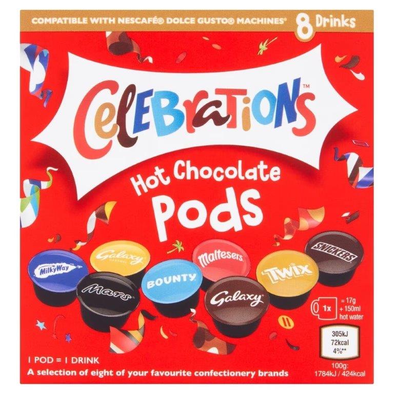 Celebrations Hot Chocolate Drink Pods 8pk 128g