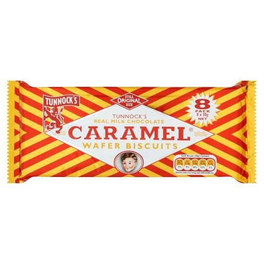 Tunnocks Caramel Wafer Biscuits 8pk (8 x 30g) 240g