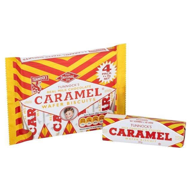 Tunnocks Caramel Wafer Biscuits 4pk (4 x 30g) 120g